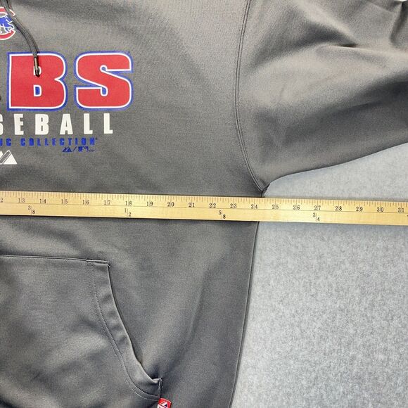Chicago Cubs Majestic Hoodie Mens L Large Gray 2009 MLB Authentic Therma Base - Picture 8 of 10